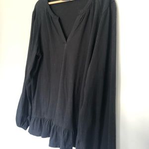 Maeve- Anthropologie- Black peplum tee